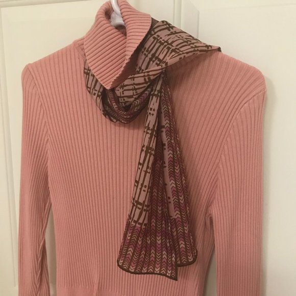 Robinson Golluber Pink and Brown Fall Scarf - Picture 1 of 4